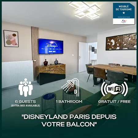 Le Chessy Disney - Logement Pour 6 A Disneyland Paris Avec Vue Sur Le Feu D Artifice Exterior photo